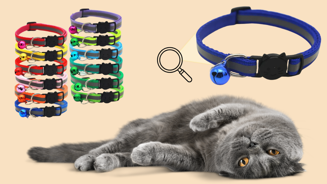 Reflective CAT COLLAR with Round Ears Cat Head Safety Buckle & Bell – Adjustable & Breakaway Design